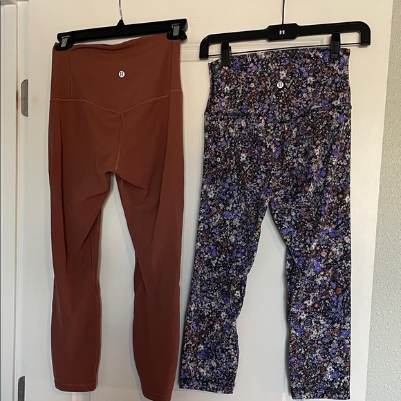 2 Lululemon Floral Print Leggings & Rust High-Rise Leggings BOTH SIZE 6 - Picture 6 of 6